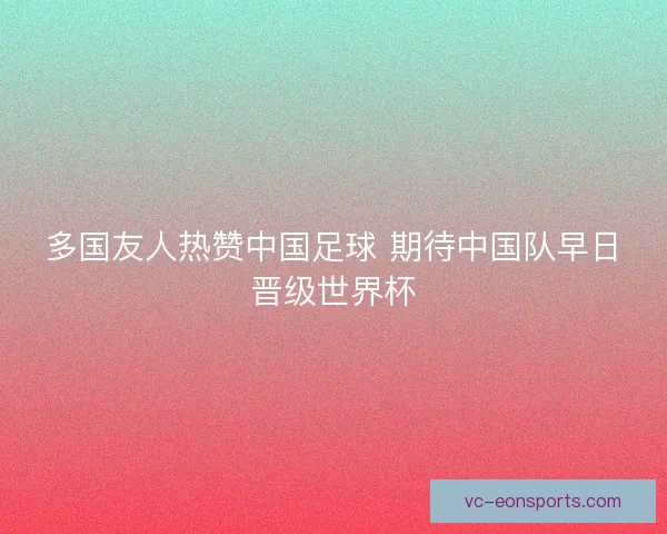 多国友人热赞中国足球 期待中国队早日晋级世界杯