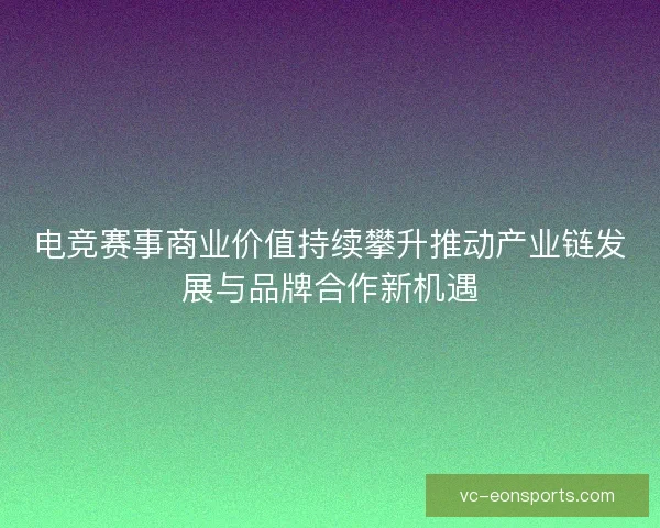 电竞赛事商业价值持续攀升推动产业链发展与品牌合作新机遇